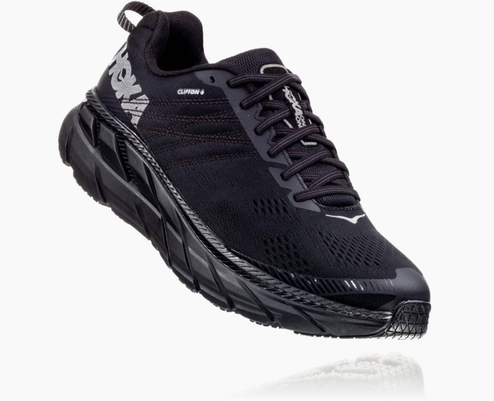 Hoka Restitusjon Sko Nettbutikk - HOKA ONE ONE Clifton 6 Dame Svart [NO-29YMWA]